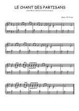 Téléchargez l'arrangement pour piano de la partition de Le chant des partisans en PDF